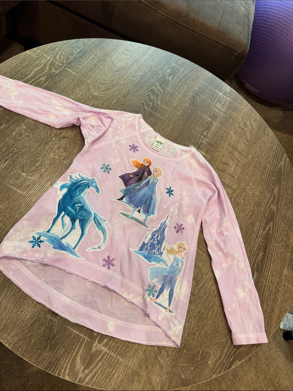 Disney Frozen Pink Long Sleeve Girls' Graphic Top